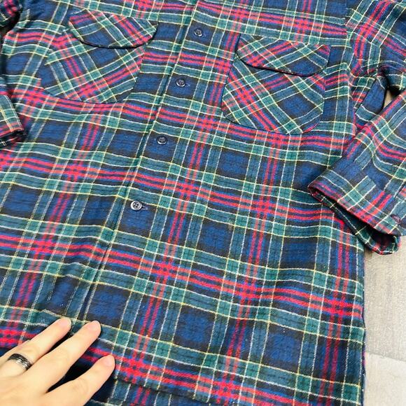 Vintage Pendleton Shirt Men Large Wool Flannel 70s Lodge Allison Tartan - Picture 12 of 12